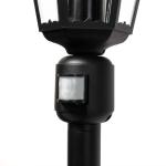 Weglamp met bewegingsmelder BRISTOL glas aluminium zwart H: 120cm E27 IP44 paal licht buiten tuin