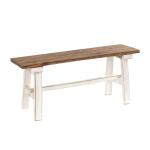 Rustiekhouten bank Anzio 90 | 90x39x26cm (BxHxD), bank gemaakt van mahonie hout | inklapbare bank, houten bank, keukenbank van hout, vouwbank | Kleur: 06 wit landhuis