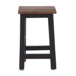 RUSTIEK HOUTEN STOEL MADERO | 48x30x30 cm (HxBxD), gerecycled hout | houten kruk | Kleur: 04 zwart-naturel