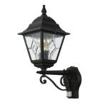 XL buitenwandlamp met bewegingsmelder Norfolk metaal zwart premium IP43 H: 47 cm terras huismuur buitenlamp wandlamp sensor antiek rustiek