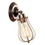 Industriële wandkandelaar, vintage verlichting, verstelbare wandlamp, rustieke draad, metaal, kooi, wandlamp, Edison-stijl, antieke lamp, verandaallamp (zonder gloeilamp) (brons)