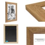 Fotolijst, beach-stijl, rustiek, massief hout met glasplaat incl. accessoires, eiken, 30x45 cm