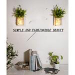 Mason Jar Licht,(2 stuks), gang decoratie anddecoratie, groene nepplant, lichtketting in glas, woonkamer houten decoratie met glas, warm wit, tuinhanglampen voor buiten (groene pla