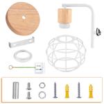 Wandlamp voor binnen, 2 stuks, vintage wandlampen, industriële wandverlichting, E27, retro lamp van kooi, metaal en hout, vintage wandlamp voor woonkamer, eetkamer, slaapkamer, ha