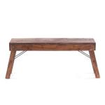 Opvouwbare zitbank Aldo | 112x48x28cm (BxHxD), gerecycled hout | rustieke houten bank, keukenbank gemaakt van massief hout, bijzetbank, gangbank, tuinbank | kleur: 02 lichtbruin