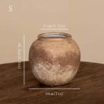 Bloemen ​​Keramische Vaas Set van 3 China Stijl Vaas Bloemenvat Decor Beton Pot Rustieke Decoratieve Bloemenvaas voor Home Decor, Tafel Woonkamer Decor, Plank Decor (S)