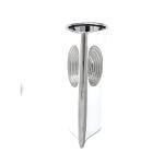 Moderne decoratieve vaas bloemenvaas tafelvaas keramiek wit/zilver hoogte 26 cm breedte 17 cm
