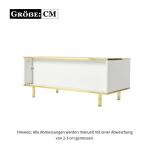 Salontafel met lade en ledlicht, moderne salontafel, woonkamertafel, tafelblad met marmerpatroon, gouden metalen decoratie, effen wit