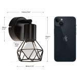 Plafondspot, industrieel design, kooi, van metaal, 350 graden, plafondlamp, spot, draaibaar, E14, plafondlamp, binnenverlichting voor slaapkamer, hal, woonkamer, keuken, zwart, 1 s