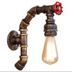 Vintage Retro Wandlamp Industrie Metaal IJzeren Waterpijp Wandlamp Rustiek Landelijk E27 Antiek Messing Restaurant Café Bar Keuken Slaapkamer Wandlamp Woonkamer Gang Wandverlichti