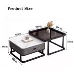 Moderner quadratischer Couchtisch aus goldfarbenem Glas, 2er-Set, mit Metallrahmen, Aufbewahrung, Couchtische für Wohnzimmer, einfache Montage, für Zuhause, Büro, Schlafzimmer