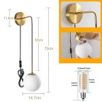 Industrie Innen Wandleuchte mit Stecker Vintage Metall Wandlicht Lampen mit Schalter E27 Metall Wandbeleuchtung Warme Licht Einstellbare Drop Wandlampe für Wohnzimmer Restaurant (