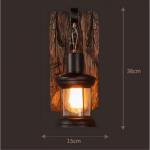 Wandlamp E27, hout, retroverlichting voor binnen, rustieke wandlamp voor woonkamer, slaapkamer, creatieve verlichting voor trappenhuis, gang, café, bar, restaurant, hotel, glazen 
