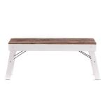 Opvouwbare zitbank Aldo | 112x48x28cm (BxHxD), gerecycled hout | rustieke houten bank, keukenbank gemaakt van massief hout, bijzetbank, gangbank, tuinbank | kleur: 06 wit landhuis
