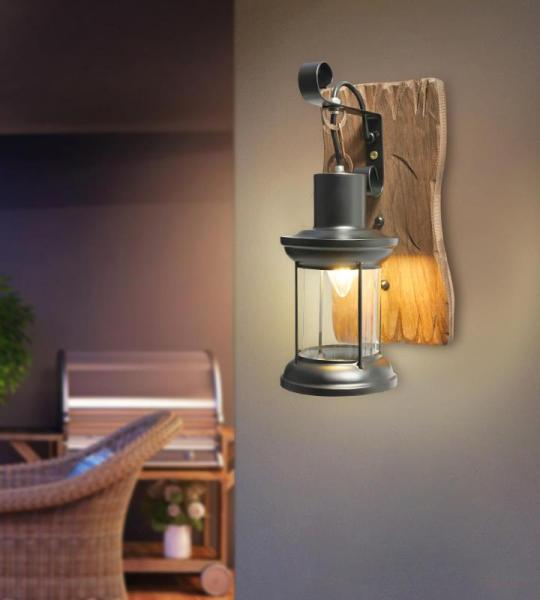 Antik Retro Vintage Industriell Holz Wandleuchte Wand Lampe Wandleuchter Licht Industrie Wandlampe Flur Schlafzimmer Treppen AußEn Garten Beleuchtung Rustikal Aussen Leuchte (140 
