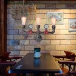Water Pipe Wandkandelaar Waterleiding Vintage Retro Wandlamp Nostalgische Wandlamp Industrie Wind Creatieve E27 Rustieke Wandverlichting Restaurant Bar Café Wandlamp Gang Keuken S