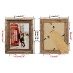 Rustieke fotolijst 15 x 20 cm, set van 2, wand- en tafelfotolijst, bruin