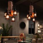 Hanglamp Vintage Hangende Verlichting Eetkamer Kroonluchter Binnen Retro Industriële Hangende Lamp Van Hout Metaal Glazen Lampenkap E27 Plafondverlichting Bar Hoogte Verstelbaar P