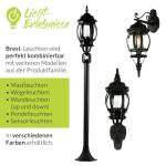 Brest Buitenlamp voor aan de muur, glas, aluminium, zwart, IP23, voordeur, ingang hoogte: 54 cm, E27, rustiek, landhuisstijl, lantaarn, buitenmuurlamp