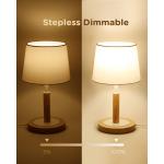 Nachtkastlamp, dimbaar van hout, moderne stijl, led-tafellamp, bureaulamp, retro voor slaapkamer of in hotel of café, wit