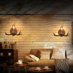 Vintage industriële wandlamp voor binnen, E27, retro kaarsen, wandlamp, geweidesign, rustiek, creatief, hars, wandverlichting voor slaapkamer, woonkamer, keuken, café, bar, halla