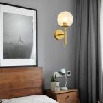 Led-wandlamp voor binnen rond glas kristal wandlamp rustiek wanddecoratie verlichting landhuisstijl wandverlichting slaapkamer woonkamer kinderkamer badkamer loft lampen E27