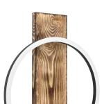 Boyal Led-wandlamp met 1 lichtpunt, vintage, rustiek, modern, voor binnen, wandlamp van staal, hout en kunststof, voor woonkamer of hal, in zwart