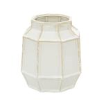 Keramische geometrische vaas, 8" x 8" x 9", wit