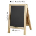 Krijtbordstandaard, leisteenbord om te beschrijven, klein krijtbord met houten standaard, zwart, buffet, prijskaartjes, standaard, 25 x 40 cm, desktop, keukenbord met krijt, voor b