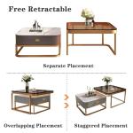 Moderner quadratischer Couchtisch aus Glas, goldfarben, 2er-Set, mit Metallrahmen, stilvolle Aufbewahrung, Couchtische für Wohnzimmer, einfache Montage, für Zuhause, Büro, Schla
