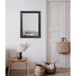 Zwarte rustieke spiegels voor muur, groot, 50 x 40 cm, rechthoek, houten frame, decoratieve wandspiegel voor slaapkamer, badkamer