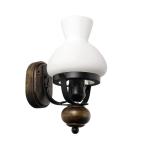 Wandlamp glas hout metaal in zwart bruin wit woonkamer slaapkamer B: 14 cm E27 origineel rustiek landhuis wandlamp hal PETRONEL