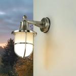 Buitenwandlamp echt messing in mat nikkel IP64 E27 maritieme weerbestendige buitenlamp voordeur patio tuin scheepslicht scheepslamp buitenlamp