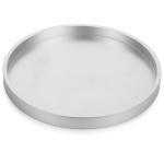 Decoratief dienblad voor salontafel: Zilveren houten ronde dienblad, rustiek houten dienblad, 31 cm,, landelijke centerpiece kaarshouder voor woondecoratie, poef, aanrecht display 