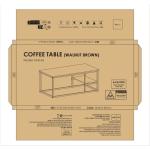Salontafel, woonkamertafel, salontafel met stalen frame en planken, industrieel design, Scandinavische stijl, eenvoudige montage, bijzettafel van hout, walnootkleur