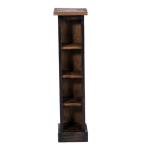 RUSTICALES houten cd-rek CD Tower | massief mahonie hout, 76x15,5x16cm (HxBxD) | houten plank met 4 vakken, cd-opslag | kleur: 04 zwart-natuur