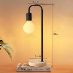 Industriële tafellamp voor de slaapkamer, volledig dimbare moderne bedlampen met 2700 K warme gloeilamp voor kinderen, lezen, minimalistische bedlampjes voor op kantoor (zwart)