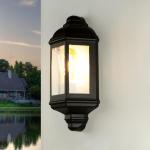Wandlamp buiten zwart, buitenlamp rustiek maritiem, IP44, E27, H:36 cm, balkon, terras, huis, nostalgisch, buiten wandlamp