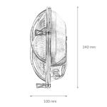 Wandlamp Buiten Messing Glas Antiek IP64 Balkon Huis Ø24 cm E27 max. 18 W rond Rustieke Maritime Wandbuitenlamp Tuin SERIFOS