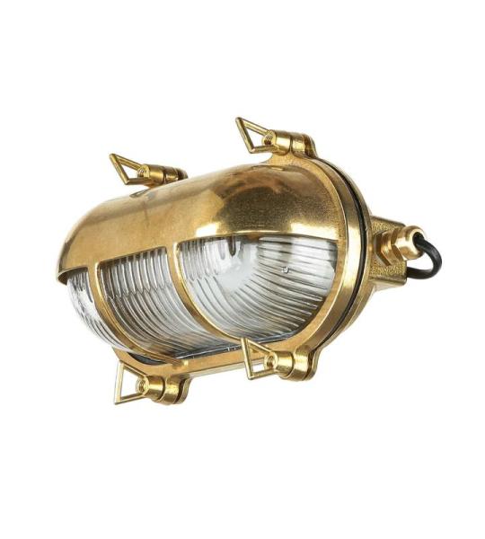 Wandlamp buiten messing glas IP64 terras ingang B: 21 cm E27 riffel scheepslamp maritiem rustieke buitenwandlamp tuin SKIATHOS