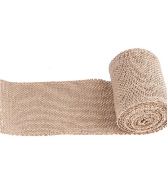 Jute Lint 10 cm Breed, Jute Lint Rol Naturel, Jute Inpakstrips voor Feest Decoratief DIY Knutselen Kunst Kerstdecoratie Linnen Lint Breed (100 mm)