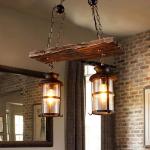Hanglamp Vintage Hangende Verlichting Eetkamer Kroonluchter Binnen Retro Industriële Hangende Lamp Van Hout Metaal Glazen Lampenkap E27 Plafondverlichting Bar Hoogte Verstelbaar P