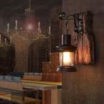 Vintage retro wandlamp nostalgische wandlampen metaal glas spuitverf industriële wind creatieve E27 rustieke houten wandverlichting restaurant wandlamp gang keuken slaapkamer woon