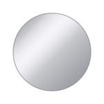 Bijzettafel Ø 43x45 cm unicaat in zilver van metaal en glas, design woonkamertafel met glasplaat en metalen frame, ronde salontafel, moderne glazen tafel, elegante banktafel, loun