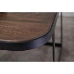 salontafel set van 2 Mango massief houten/metalen salontafel bruin | Industriële bijzettafel bijzettafel metalen poten zwart | 2-delige placemat bijzettafel van hout