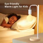 Industriële tafellamp voor slaapkamer, volledig dimbare moderne bedlampjes met 2700 K warme gloeilamp voor kinderen, lezen, minimalistische bedlampjes voor kantoor (wit)