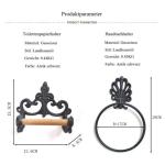 Antiek Bad Accessoires Set gietijzeren toiletrolhouder handdoekring Rustieke badkamer muur gemonteerd