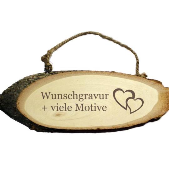 Deurbordje met gravure - naam + spreuk + motief mogelijk - van hout met koord, welkomstbordje, familiebordje, gepersonaliseerd houten bordje als decoratie of cadeau-idee