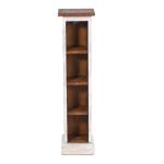 RUSTICALES houten cd-rek CD Tower | massief mahonie hout, 76x15,5x16cm (HxBxD) | houten plank met 4 vakken, cd-opslag | kleur: 05 wit-natuur