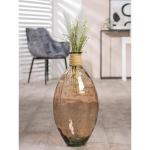 grote vaas decoratieve vaas van glas - glazen vaas bolvormig met bast decoratie vaas voor pampasgras - cadeau verjaardagscadeau kleur: bruin hoogte 59 cm